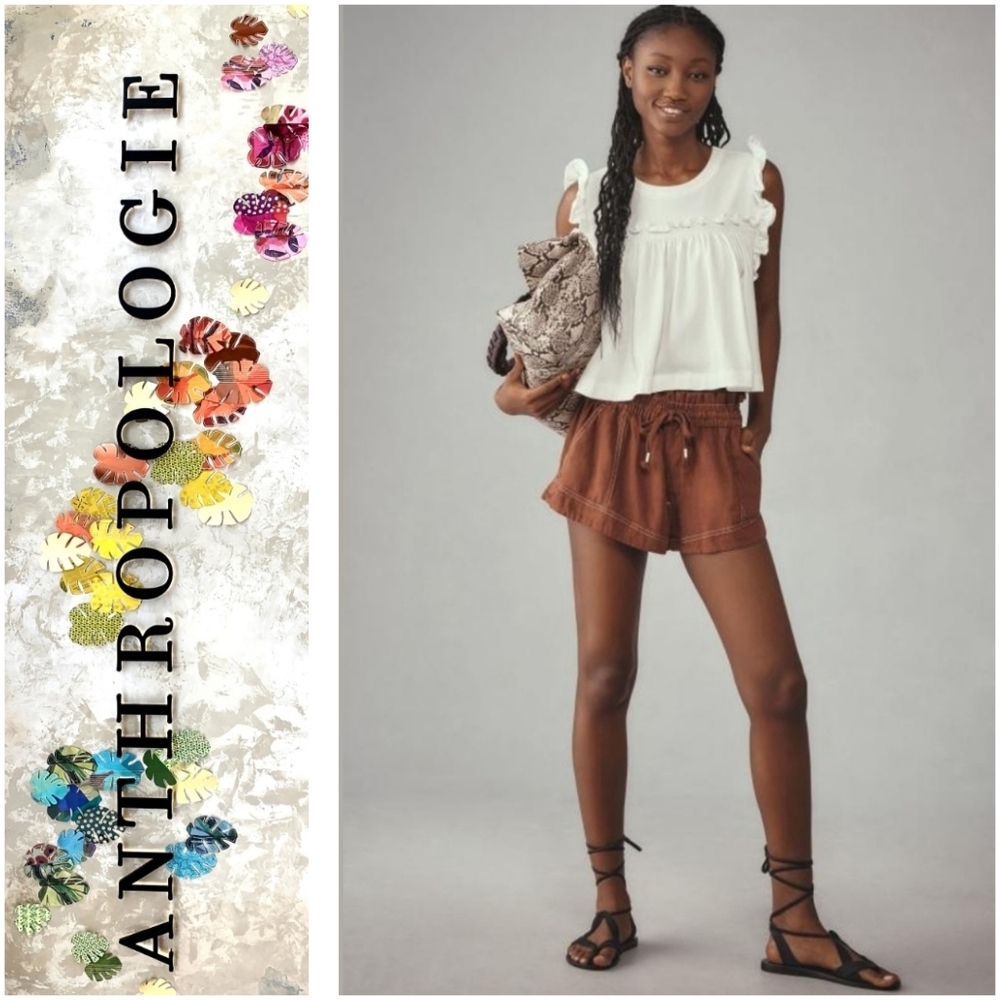NWT Anthropologie Maeve Ruffled Sleeveless Blouse sz XL